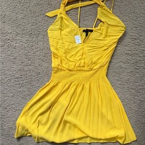White House Black Market Yellow Mini Dress